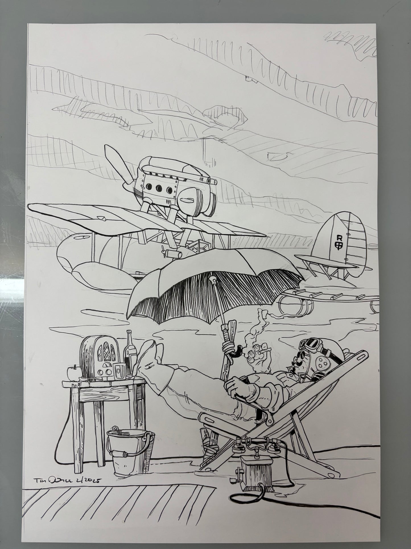 "Better a Pig Than a Fascist" original art