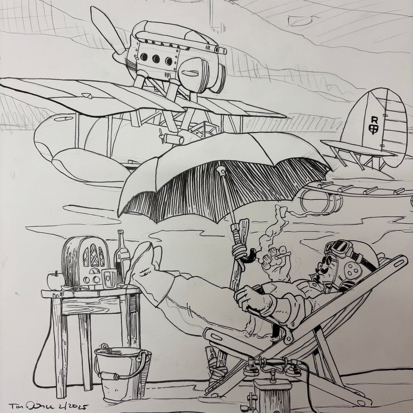 "Better a Pig Than a Fascist" original art