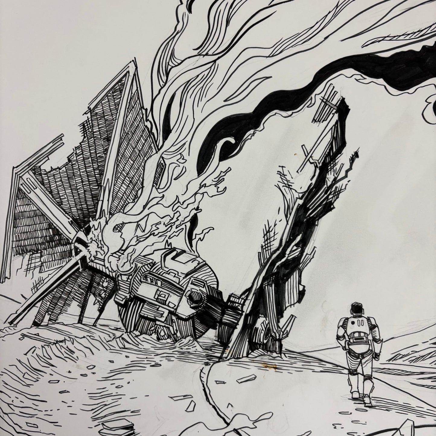 The Force Awakens print original art