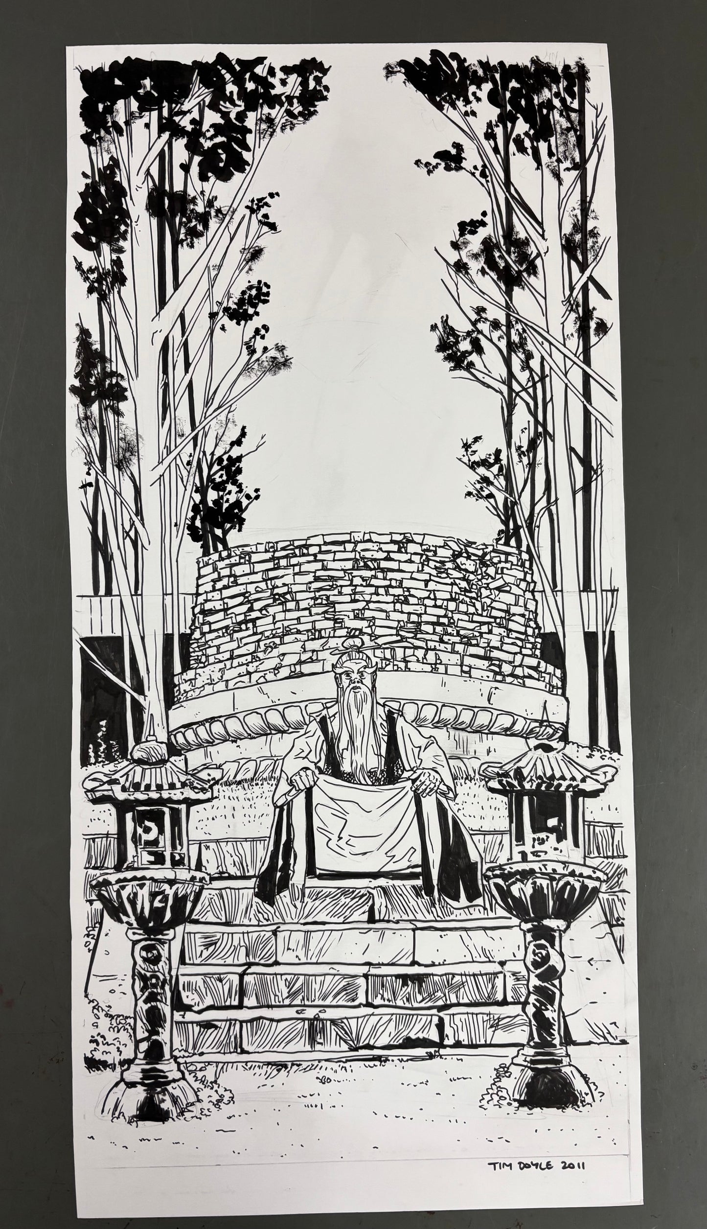 "Pai Mei Awaits" original art