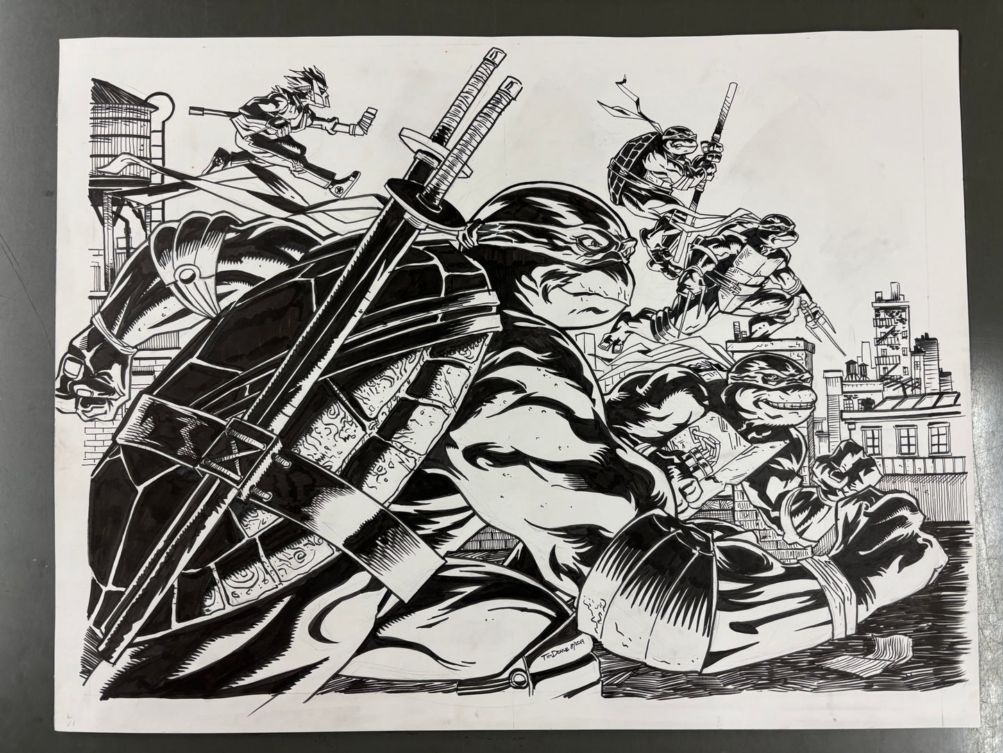 TMNT poster / cover original art
