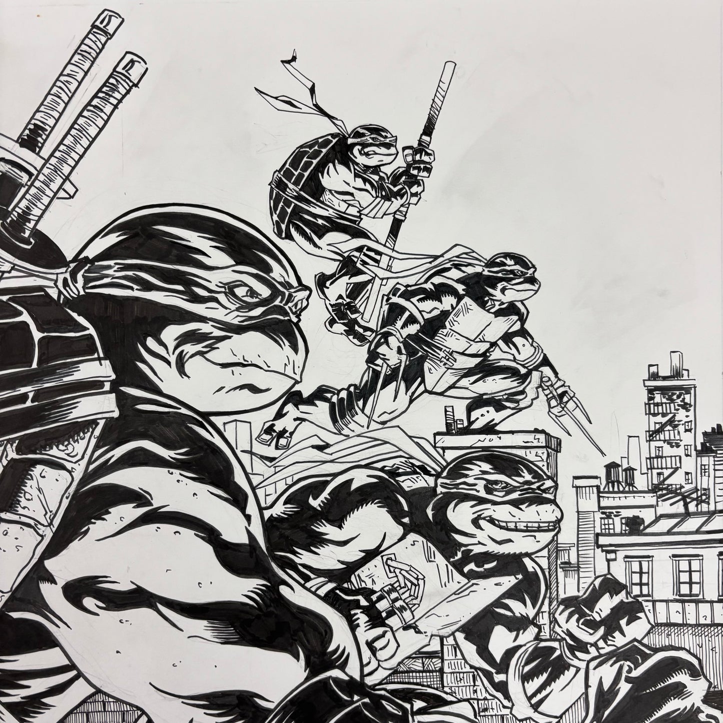 TMNT poster / cover original art