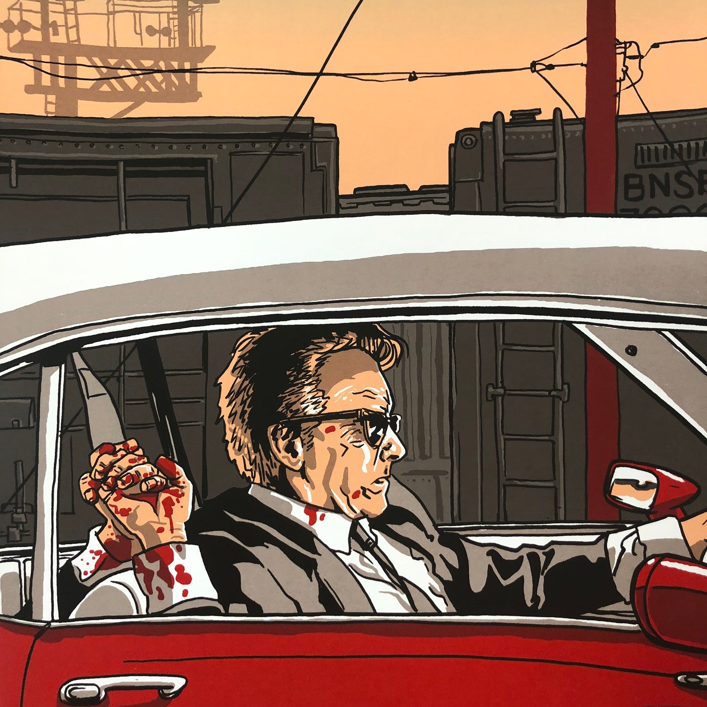 Mr. Orange Dying in a 1972 Pontiac Lemans Coupe Convertible
