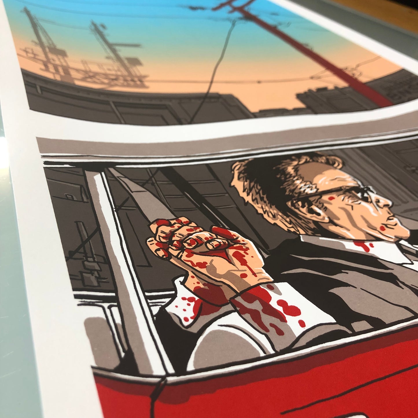 Mr. Orange Dying in a 1972 Pontiac Lemans Coupe Convertible