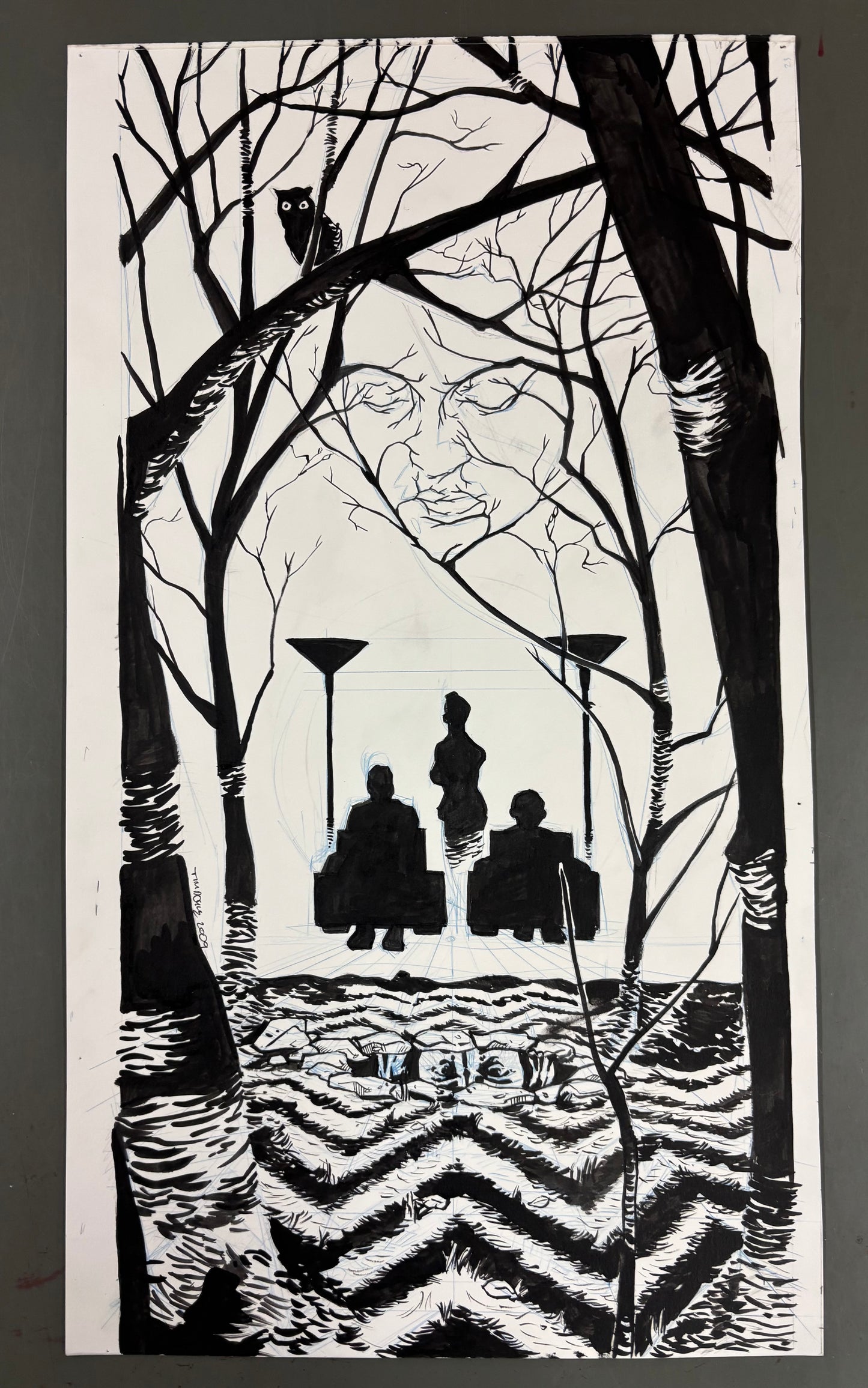 "In the Trees" original art
