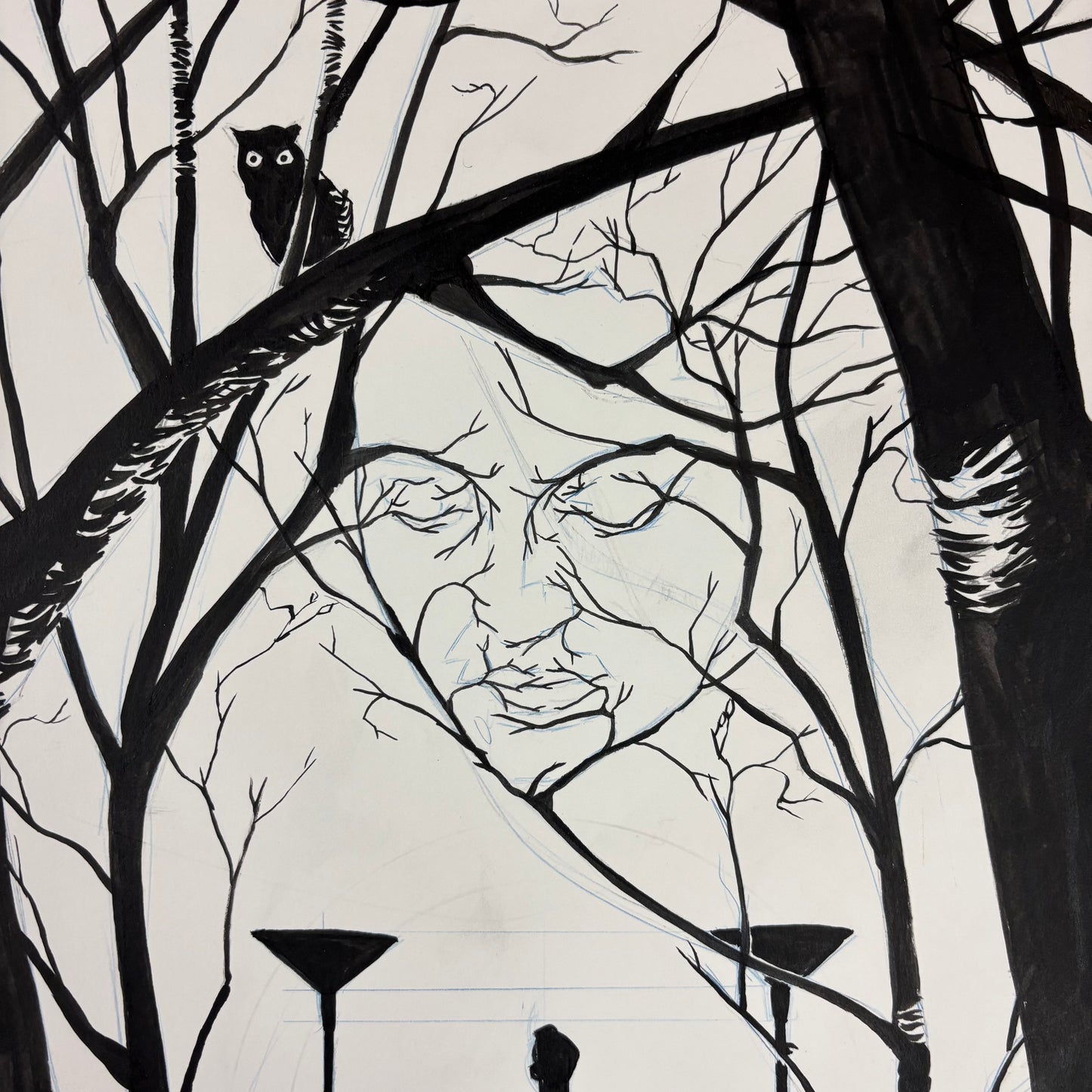 "In the Trees" original art
