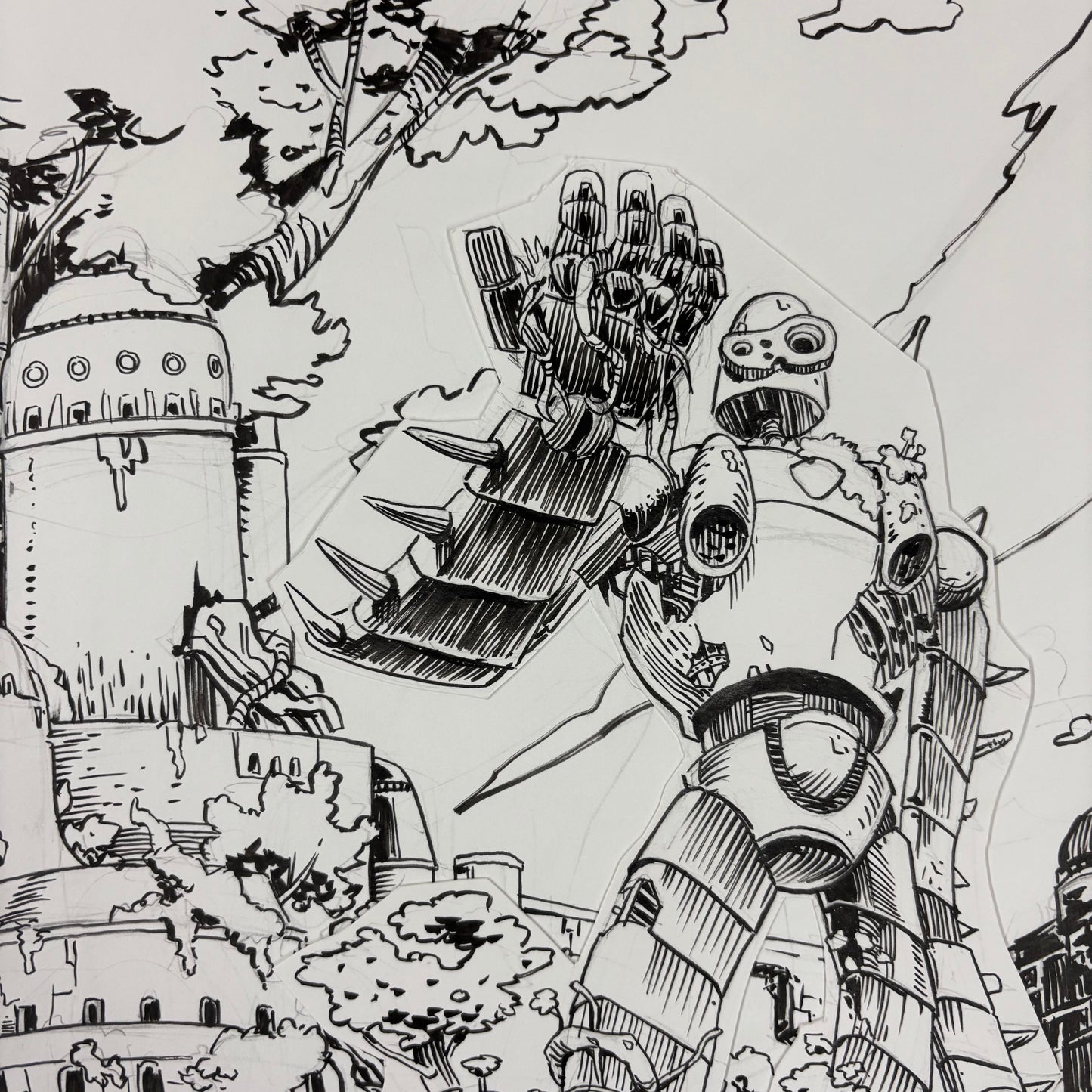 "Robot in Repose" original art