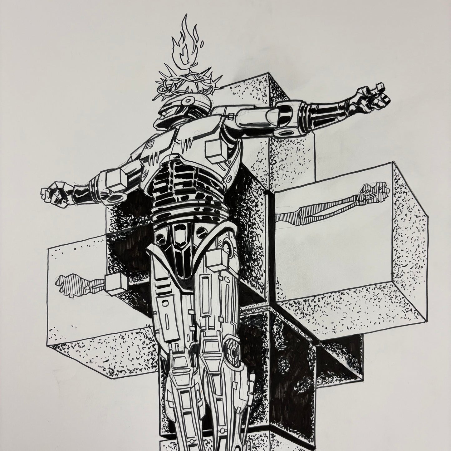 "Robocopus Hypercubus" original art
