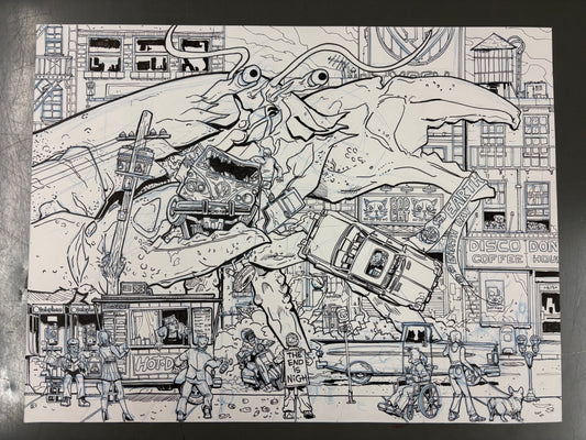 "The King of Crabs Claims His Throne" original art