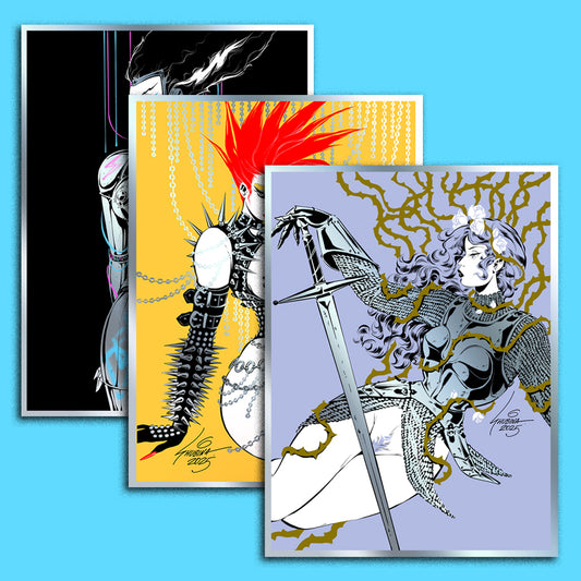 Sveta Shubina three print set (silver foil)