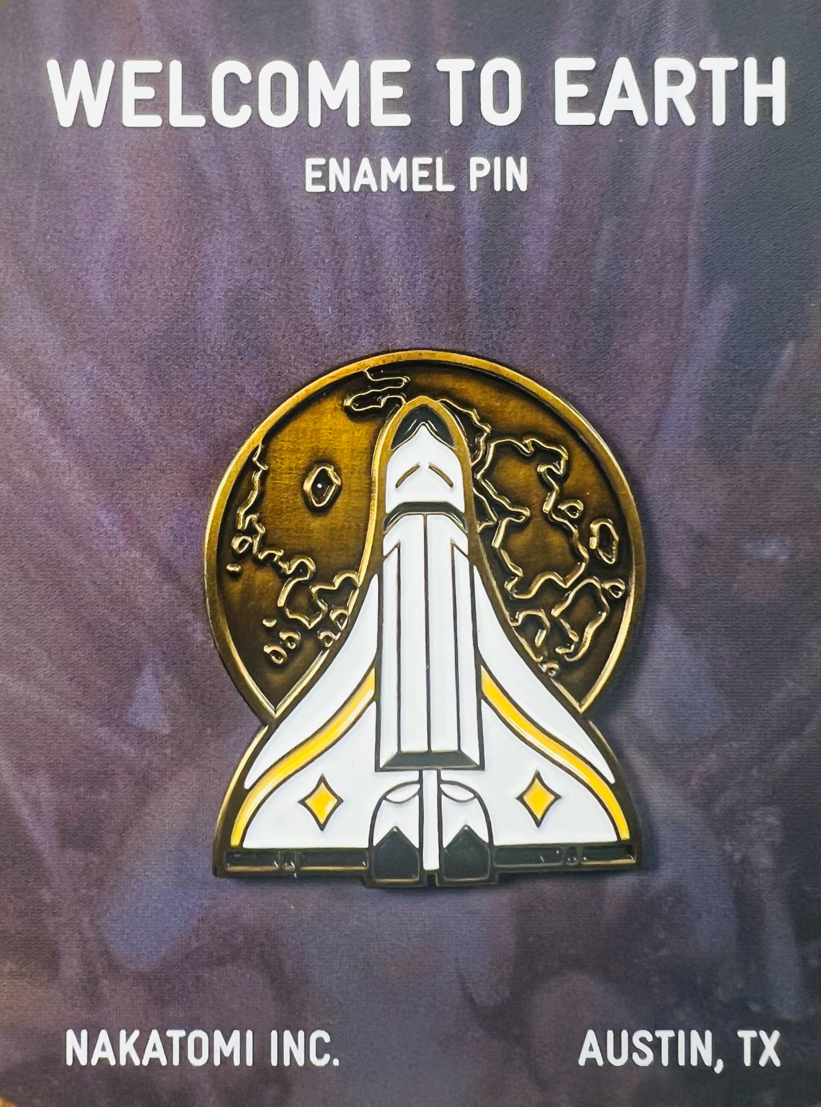 Welcome Pin Welcome to Earth Enamel Pin – Nakatomi, Inc