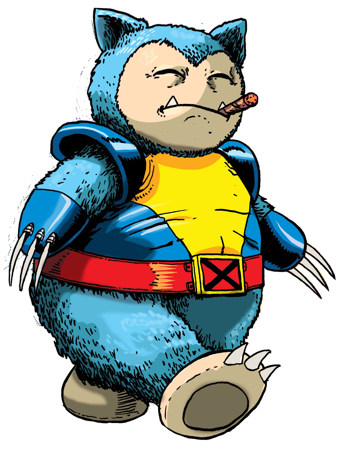 Sticker of Snorlax dressed as Wolverine