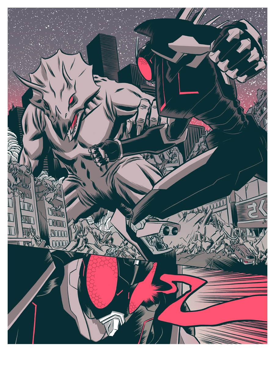 New Kaiju-fight print by Robert Wilson IV!