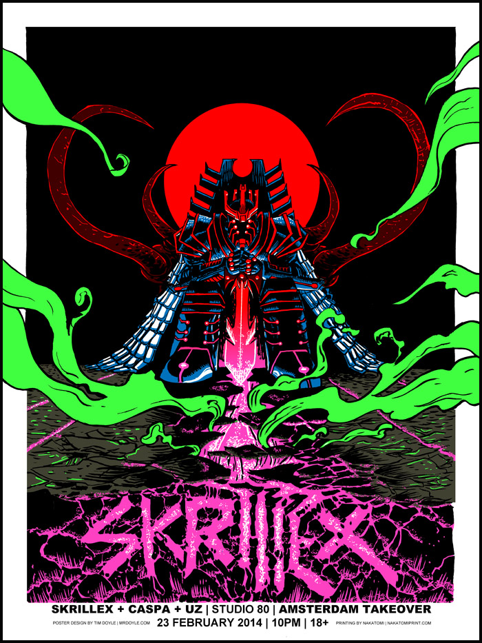 Skrillex tour poster by Tim Doyle